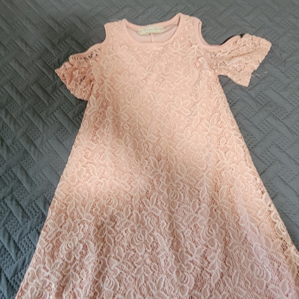 Pink lace girls dress